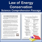 The Law of Conservation of Energy - Science Comprehension 