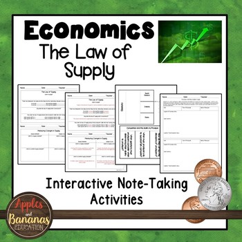 Preview of The Law of Supply - Economics Interactive Note-taking Activities