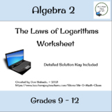 The Laws of Logarithms Worksheet