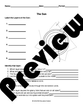 the layers of the sun and solar storms practice activity tpt