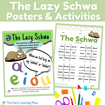 Preview of The Lazy Schwa Vowel Sound Posters and Activities