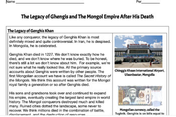 Preview of The Legacy of Ghengis Khan and The Mongol Empire After His Death