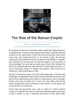 Preview of The Legacy of the Romans - Transcript