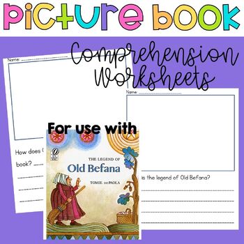 Preview of The Legend of Old Befana: Christmas Book Comprehension Worksheets