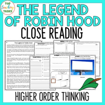 Preview of Robin Hood Traditional Literature Reading Activities | Myths and Legends