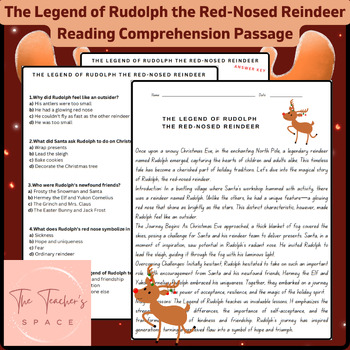 Preview of The Legend of Rudolph the Red-Nosed Reindeer Reading Comprehension Passage