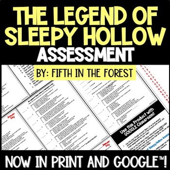 Preview of The Legend of Sleepy Hollow End of Novel Assessment for Upper Elementary