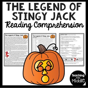 Preview of The Legend of Stingy Jack Reading Comprehension Worksheet for Halloween