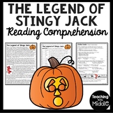 The Legend of Stingy Jack Reading Comprehension Worksheet 