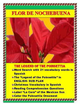 Preview of The Legend of the Poinsettia- Christmas SUB Plan-English-Distance Learning 