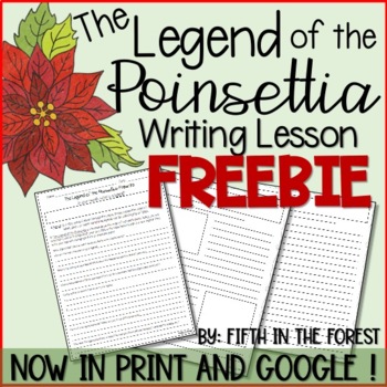 Preview of The Legend of the Poinsettia Writing Lesson FREEBIE for Upper Elementary