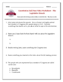 The Legislative Branch - Constitution Hall Pass Video Worksheet