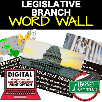 Preview of The Legislative Branch Word Wall and Activity Pages Civics Word Wall