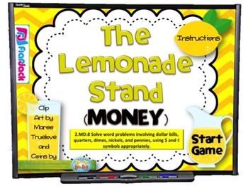 Preview of 2nd Grade Money Smart Board Game (CCSS.2.MD.8)