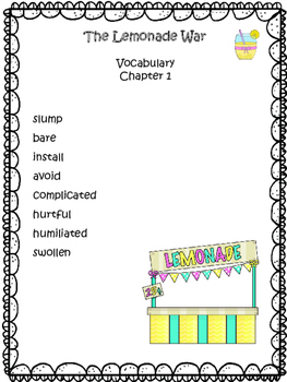 The Lemonade War Novel Study by Meaningful Teaching | TpT