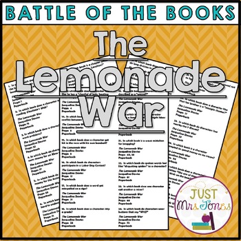 The Lemonade War Battle Of The Books Trivia Questions By Deana Jones