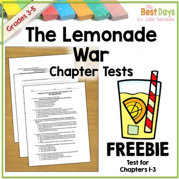 Preview of The Lemonade War Chapter 1-3 Test  Freebie!