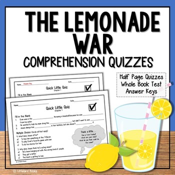 Preview of The Lemonade War Chapter Questions (The Lemonade War Novel Study) Lemonade War