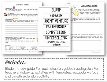 Preview of The Lemonade War - Guided Reading and Book Club Made Easy!