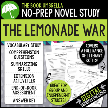 Preview of The Lemonade War Novel Study { Print & Digital }