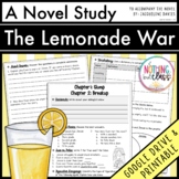 The Lemonade War Novel Study Unit - Comprehension | Activities | Tests
