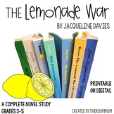 The Lemonade War Complete Novel Study with digital option