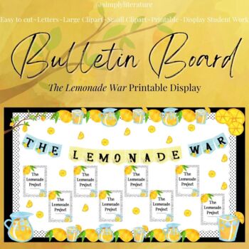 Preview of The Lemonade War Printable Bulletin Board