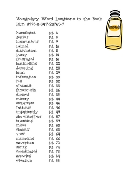 "The Lemonade War", by J. Davies, Vocabulary Words Packet by Smart Chick