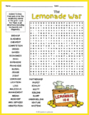 THE LEMONADE WAR Novel Study Word Search Puzzle Worksheet 