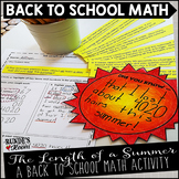 The Length of a Summer - Back to School Math Activity