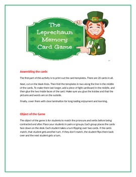 Preview of The Leprechaun Memory Card Game