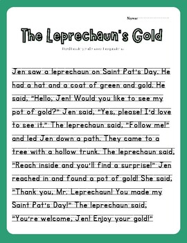 Preview of The Leprechaun's Gold- Saint Patrick's Day Decodable Reader