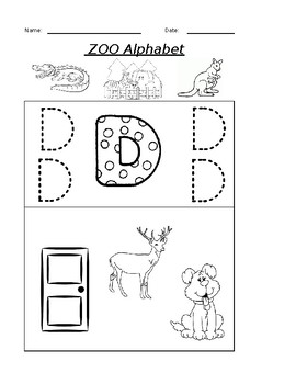 The Letter D Coloring Zoo Alphabet Worksheet by Pointer Education