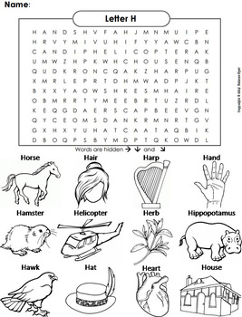 phonics worksheet beginning letter sounds letter of the week h word search