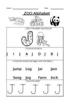 The Letter J Worksheet By Pointer Education