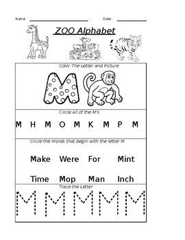 The Letter M Worksheet By Pointer Education