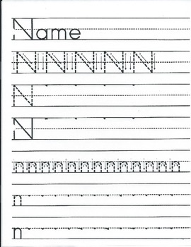 the letter n handwriting worksheet by carolina teachers world tpt