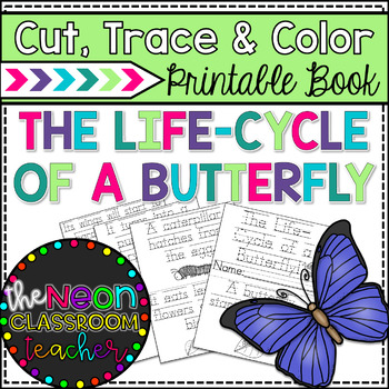 Preview of "The Life-Cycle of a Butterfly!" Cut, Trace and Color Printable book!