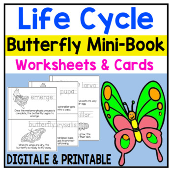The Life Cycle of a Butterfly | mini book, worksheets & cards | TPT