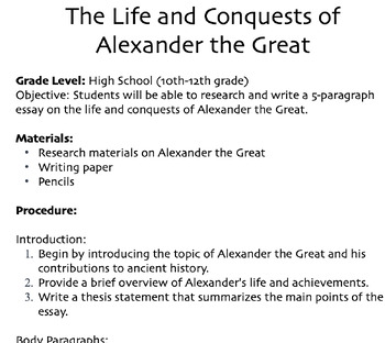 alexander the great essay introduction