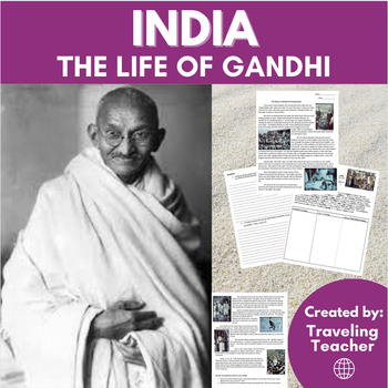 Preview of The Life of Gandhi: India: Reading Passages + Comprehension Activities+ Text