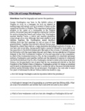 The Life of George Washington Biography Worksheet