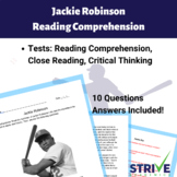 The Life of Jackie Robinson Reading Comprehension and Hist