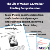 The Life of Madam C.J. Walker Reading Comprehension and Hi