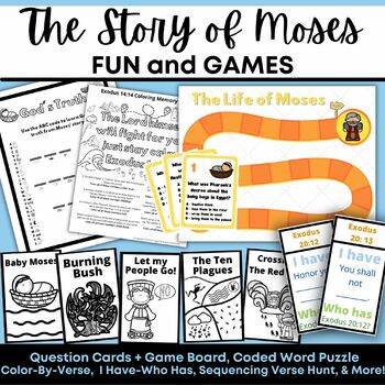 Preview of The Life of Moses: Games, Puzzles & Fun - for Religion Class or Sunday School