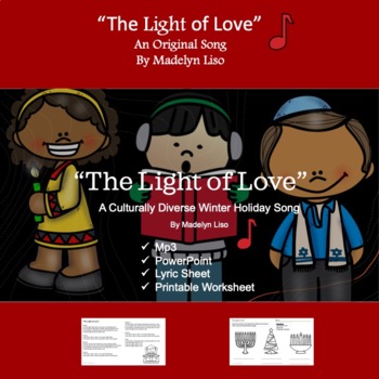 Preview of The Light of Love Holiday Song/ Mp3, PowerPoint, Lyric and Worksheet