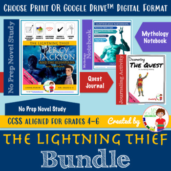 Preview of The Lightning Thief Bundle w/ Mythology Notebook & Quest Journal (Print+DIGITAL)