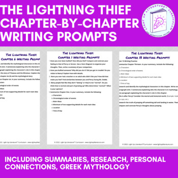Preview of 88 The Lightning Thief Chapter-by-Chapter Writing Prompts