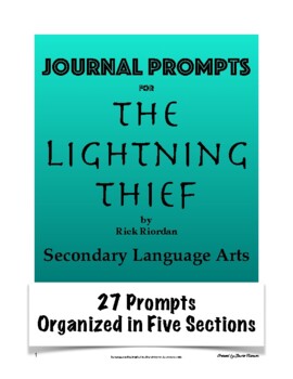 Preview of The Lightning Thief Journal Prompts | Percy Jackson | PDF & Digital