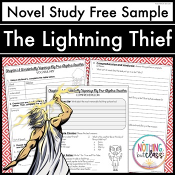 Preview of The Lightning Thief Novel Study FREE Sample | Worksheets and Activities